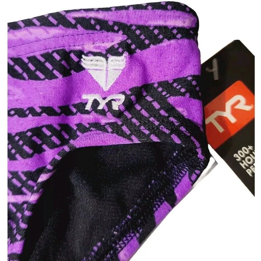 TYR Unisex Youth Durafast Crypsis Alvr Racer Brief Swimsuit RCR7Y Purple Size 24